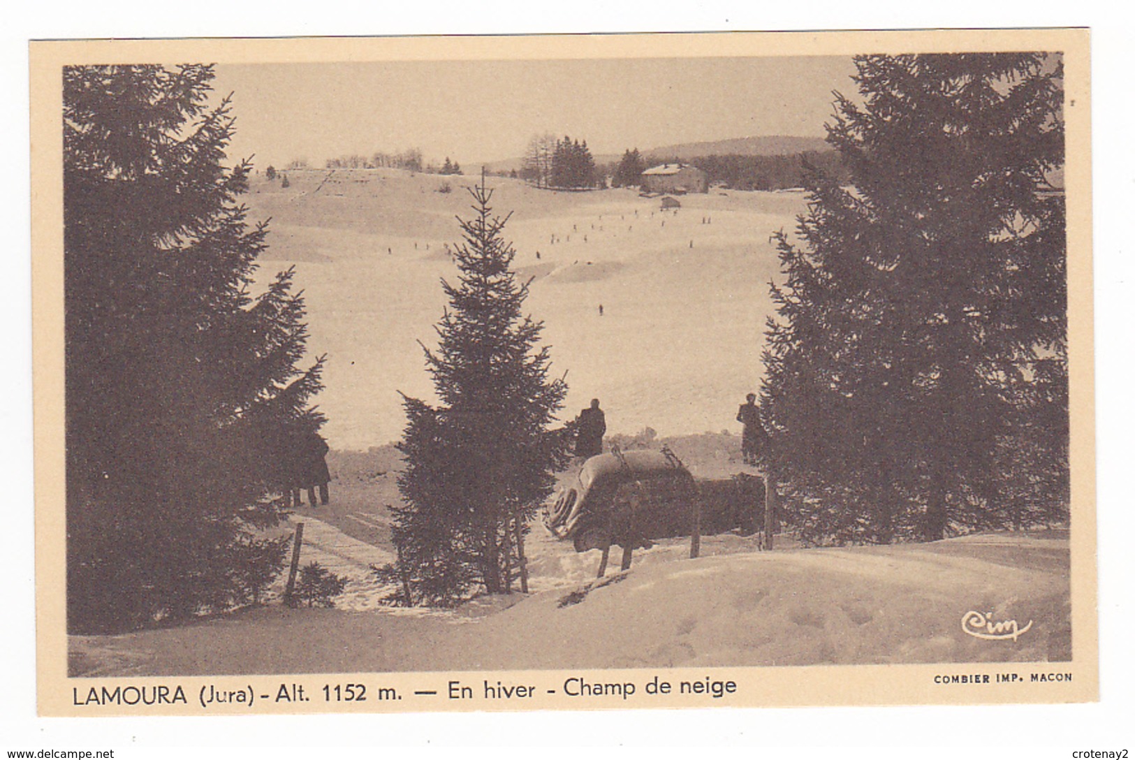 39 Jura Lamoura En Hiver Vers Septmoncel St Claude Champ De Neige Animée Citroën Traction Avec Galerie Combier - Septmoncel