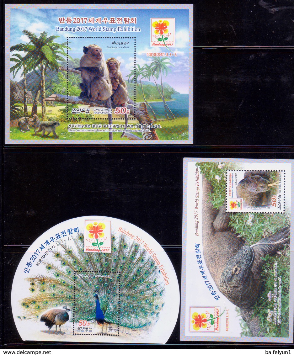 2017 North Korea Stamps Bandung 2017 World Stamp Exhibition Animal 4 S/S - Pauwen