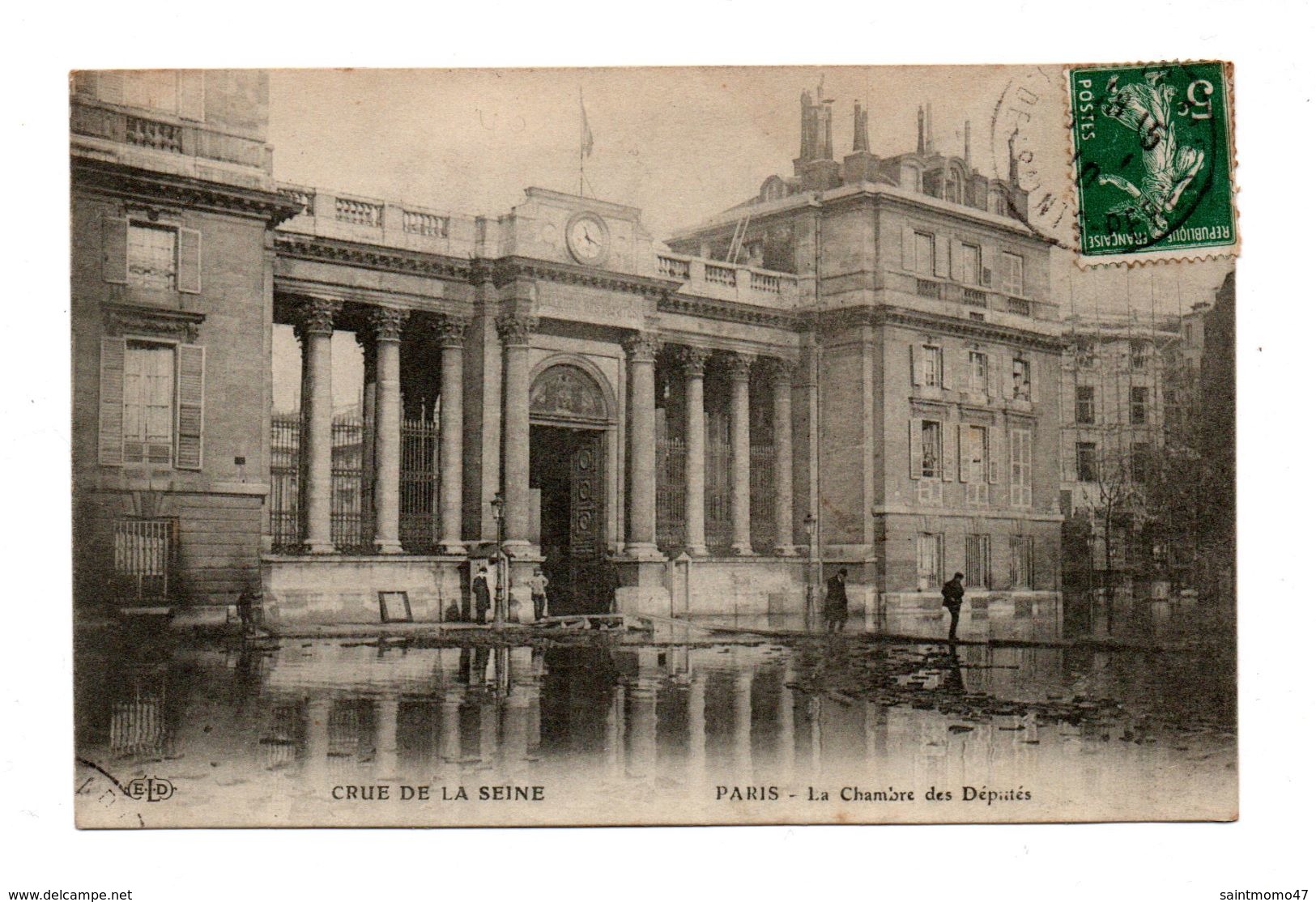 75 - PARIS . CRUE DE LA SEINE . La Chambre Des Députés - Réf. N°7855 - - Inondations De 1910