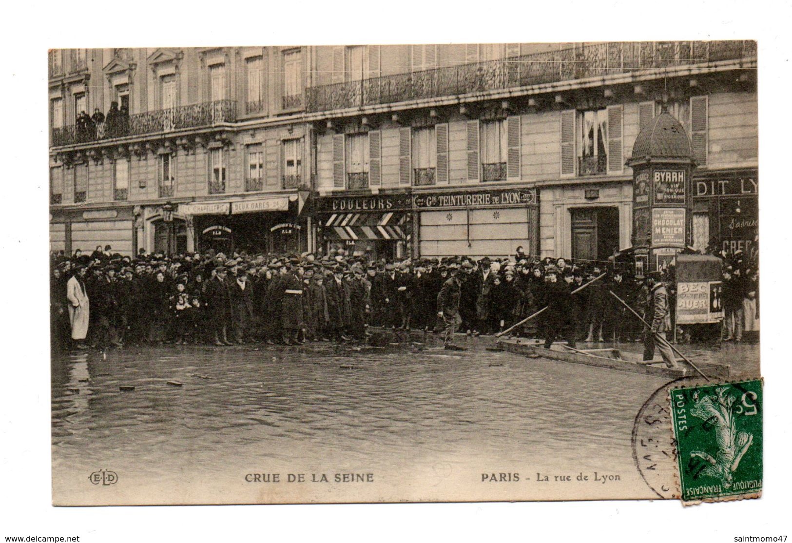 75 - PARIS . CRUE DE LA SEINE . LA RUE DE LYON - Réf. N°7856 - - Inondations De 1910