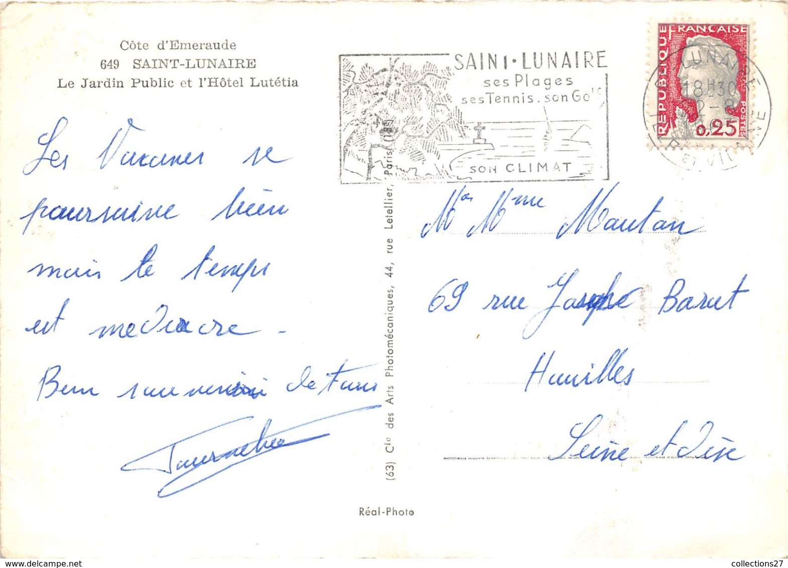 35-SAINT-LUNAIRE- LE JARDIN PUBLIC ET L'HÔTEL LUTETIA - Saint-Lunaire