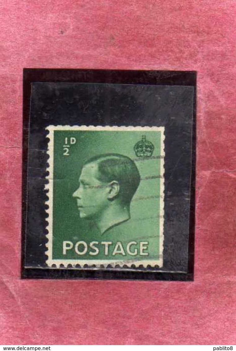 GREAT BRITAIN GRAN BRETAGNA 1936 KING EDWARD VIII RE EDOARDO ROI 1/2p HALF PENCE USATO USED OBLITERE' - Used Stamps