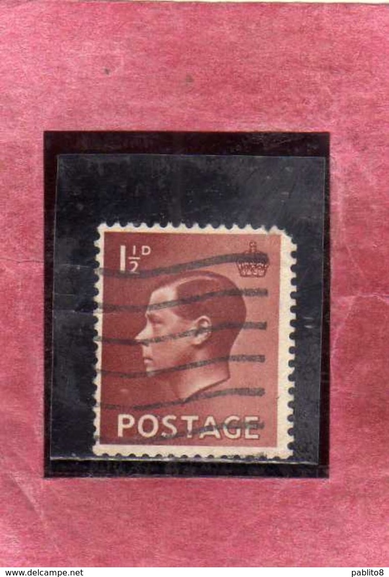 GREAT BRITAIN GRAN BRETAGNA 1936 KING EDWARD VIII RE EDOARDO ROI 1 1/2p ONE AND HALF PENCE USATO USED OBLITERE' - Used Stamps