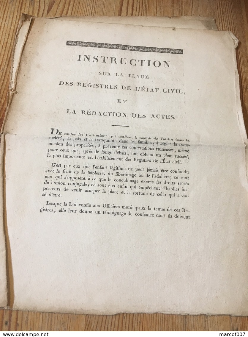 Fascicule Instruction Sur La Tenue Des Registres De L état à Voir - Wetten & Decreten