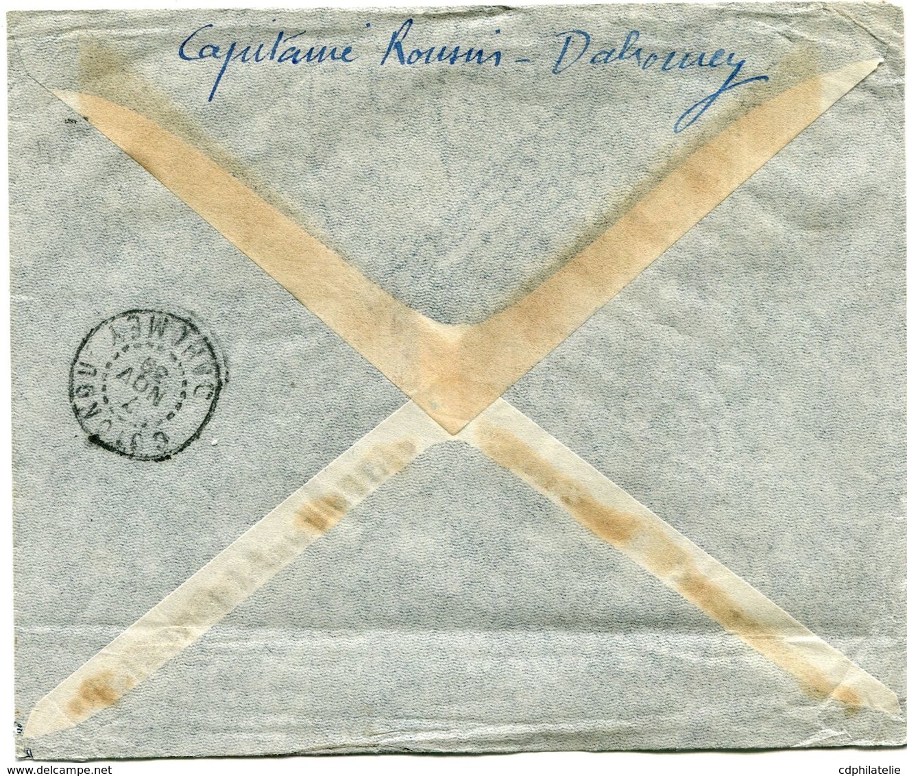 DAHOMEY LETTRE PAR AVION CENSUREE DEPART PORTO-NOVO 6 NOV 39 DAHOMEY POUR LA FRANCE - Storia Postale