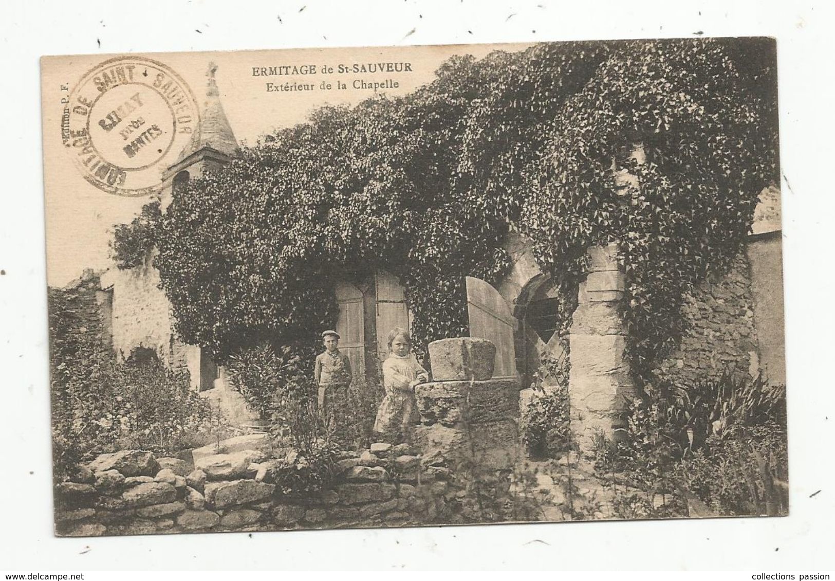 Cp, 78 , LIMAY , Ermitage De SAINT SAUVEUR , Extérieur De La Chapelle , Cachet , Vierge - Limay