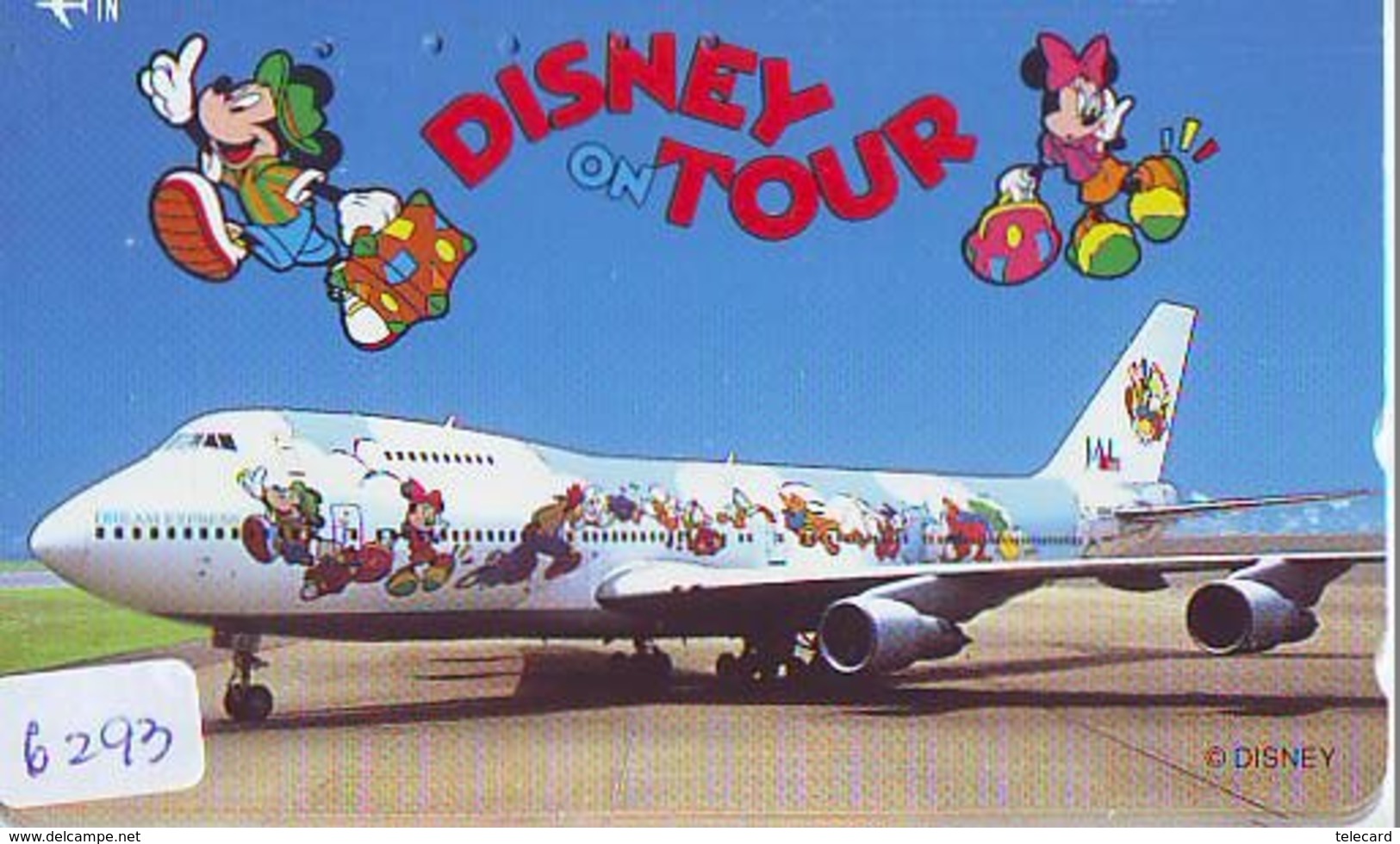 Télécarte  * DISNEY * Japon (110-161053) DISNEY ON TOUR  * JAL (6293) * JAPAN PHONECARD *  AIRPLANE - Disney