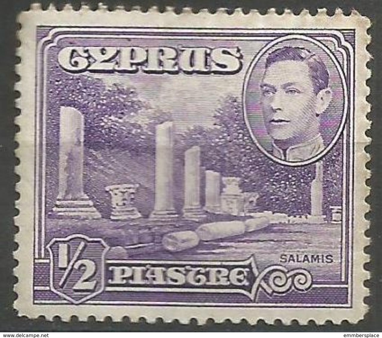 Cyprus  - 1951 King George VI Salamis Theatre MNH **  SG 152a Sc 164 - Cyprus (...-1960)