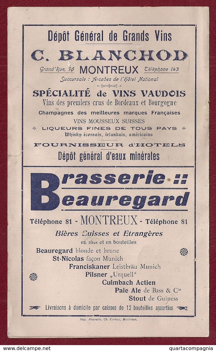 FRANCE FRANCIA CALENDARIETTO HORAIRE D'ETE' 1912CHEMIN DE FER FUNICULAIRE LES AVANTS SONLOUP - Grand Format : 1901-20