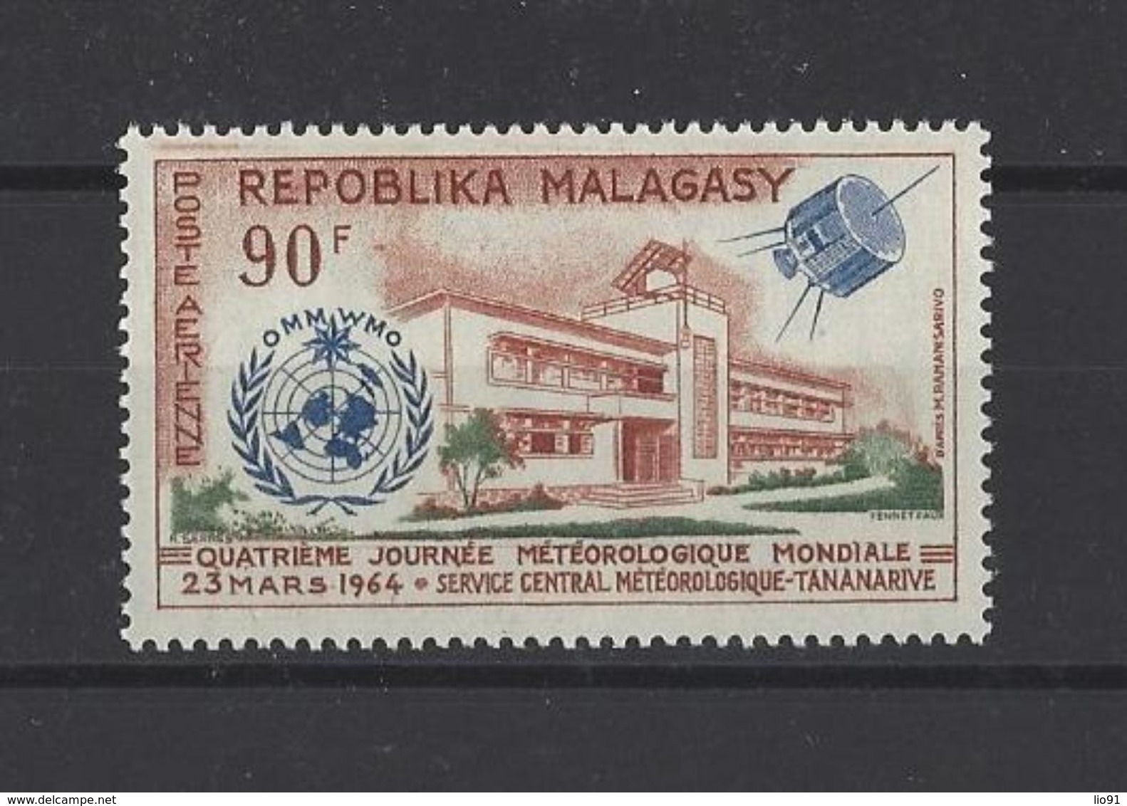 MADAGASCAR. YT PA 95 Neuf *  4e Journée Météorologique Mondiale 1964 - Madagascar (1960-...)