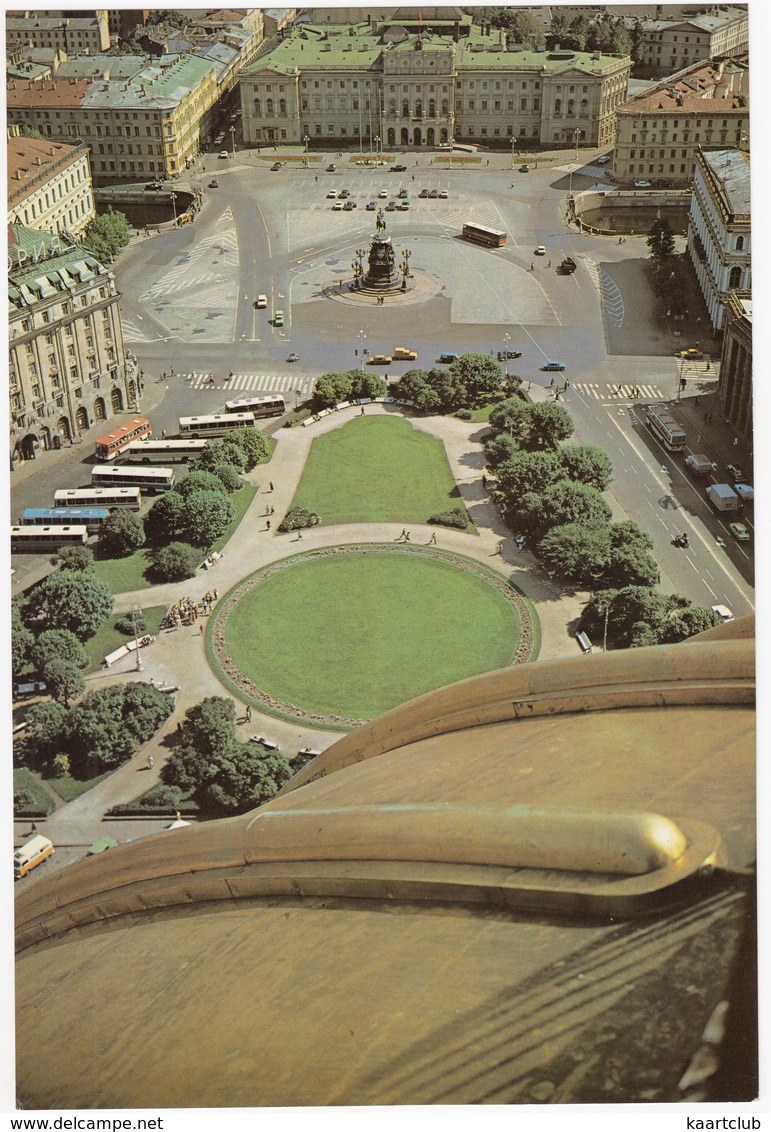 Leningrad: Place Cathédrale Saint-Isaac - St. Isaac's Square - 10x AUTOBUS (Jumbo Sized Postcard; 25 Cm X 17 Cm) - Rusland