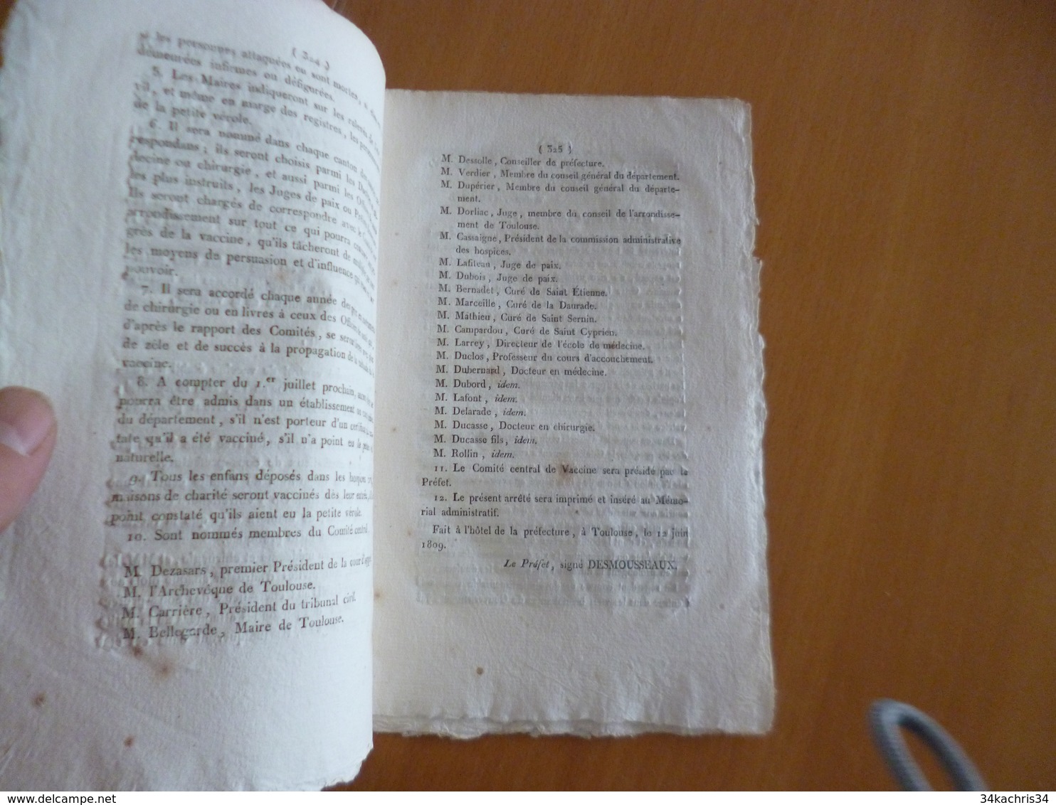 émorial Du Département De La Haute Garonne N°134 12/06/1803 Toulouse Vaccine Campagne De Vaccination + Autres 16 Pages - Décrets & Lois