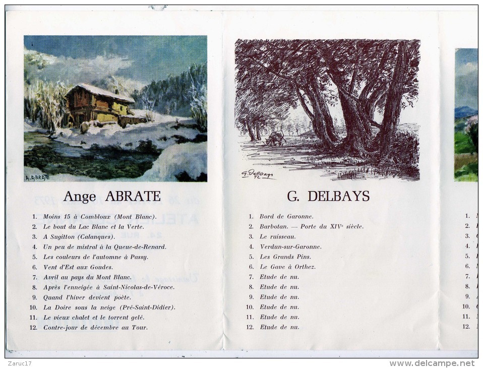 Faire Part  EXPOSITION PEINTURE FEVRIER MARS 1973 ATELIER CEZANNE Ange ABRATE Louis WEGER DELBAYS DESSIN  MARSEILLE - Autres & Non Classés