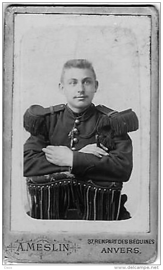 Portrait D'un Militaire - Photographe A. MESLIN à Anvers - Anonyme Personen
