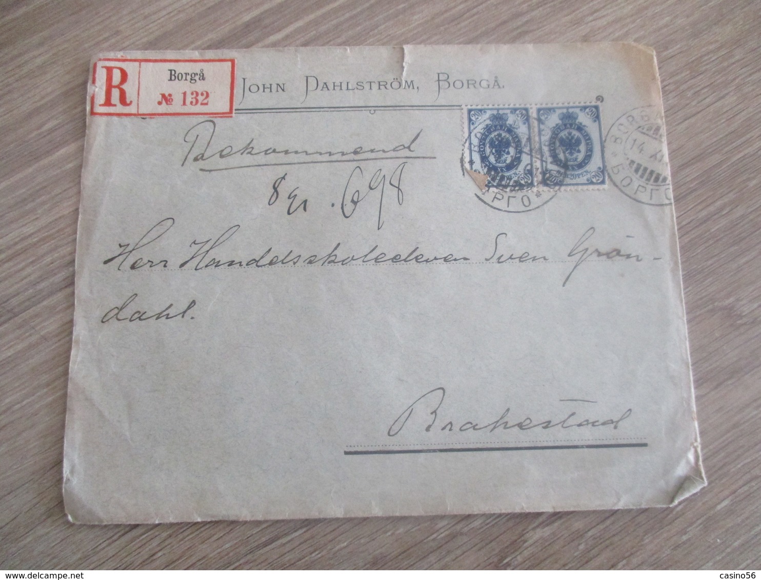LETTRE RUSSIE RUSSE RECOMMANDE BORGA CACHET CIRE - Other & Unclassified