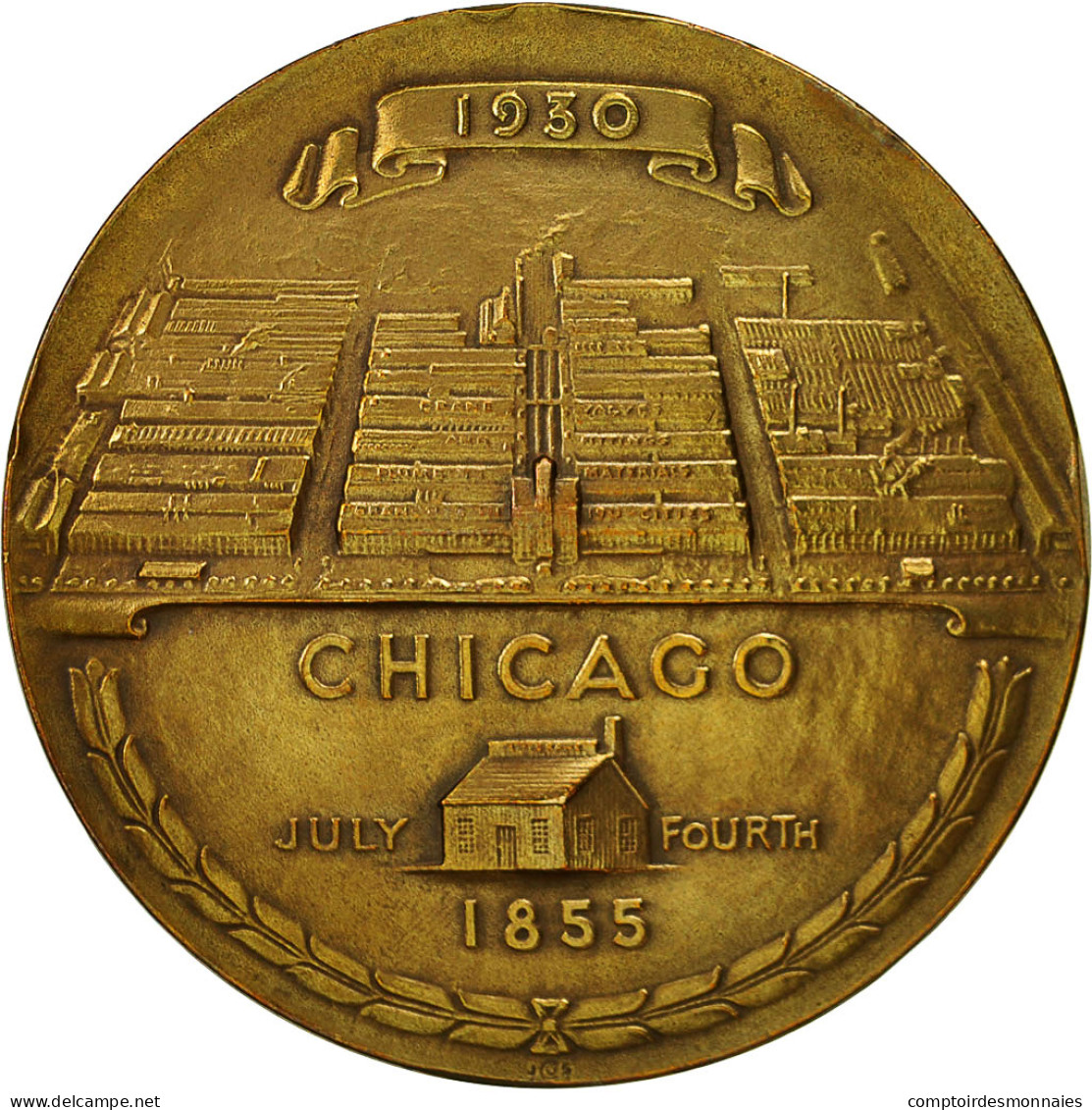 France, Médaille, Seventy Fifth Anniversary Of Crane CO, Chicago, 1930, TTB+ - Other & Unclassified