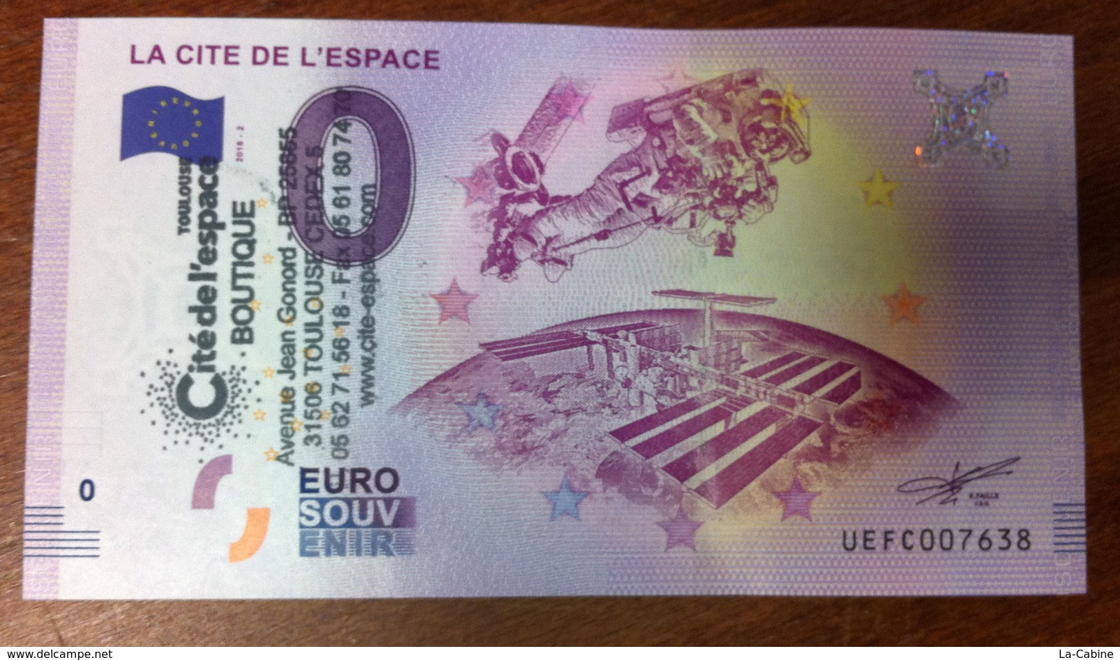 31 TOULOUSE CITÉ DE L'ESPACE TAMPON BILLET EURO SOUVENIR 2018 PAPER MONEY 0 EURO SCHEIN BANK NOTE NANKNOTE - Autres & Non Classés