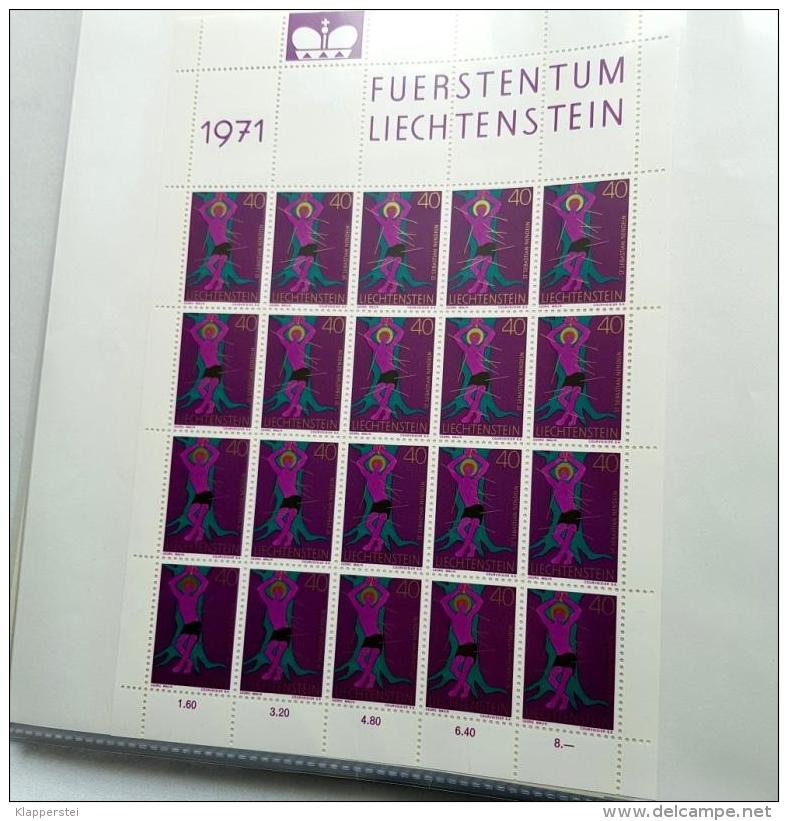 LIECHTENSTEIN LOT 16 KLEINBÖGEN Feuillet Bloc 1971 ** MNH SUPER ETAT - Blocs & Feuillets