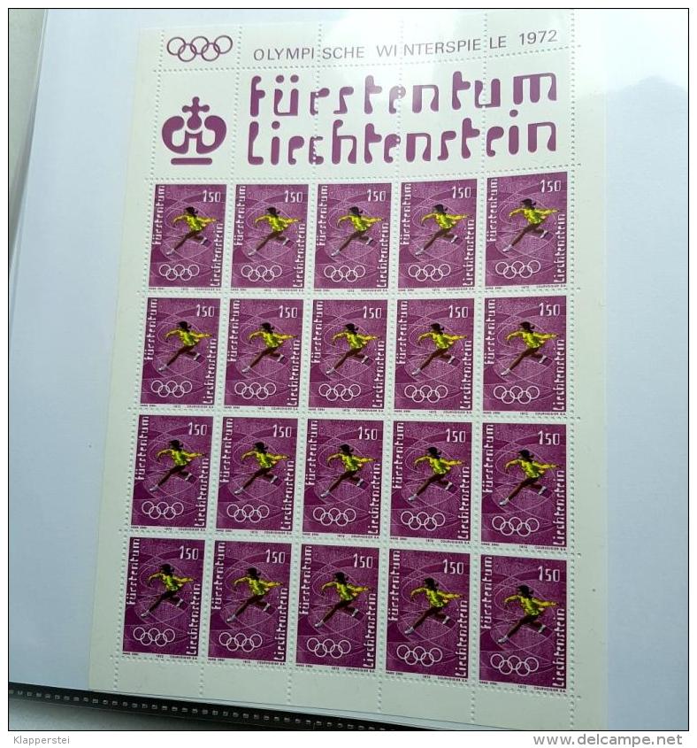 LIECHTENSTEIN LOT 4 KLEINBÖGEN Feuillet Bloc Winterspiele 1972 ** MNH SUPER ETAT - Blocs & Feuillets