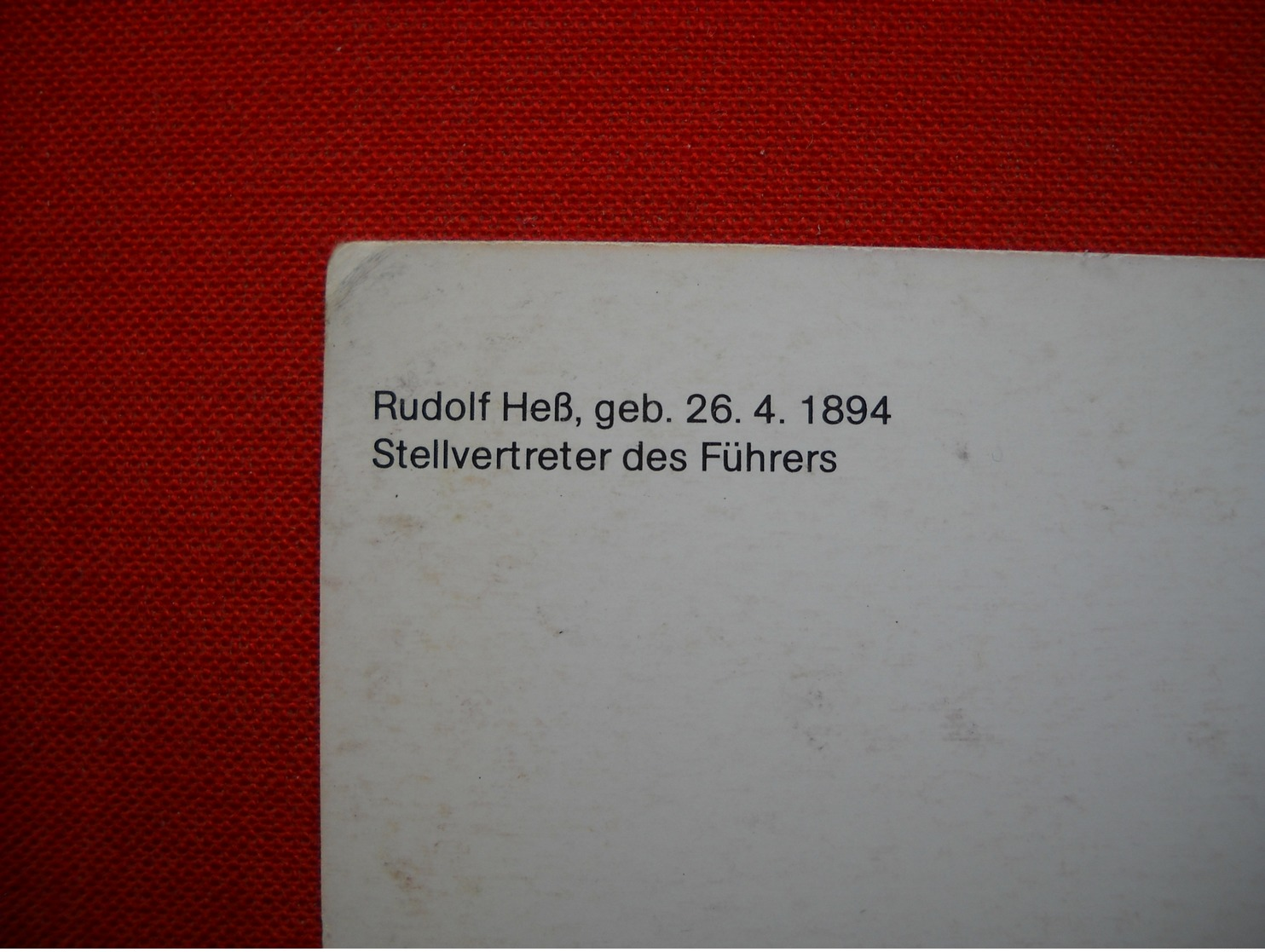 "Rudolf Hess",Zugelassene Westdeutsche NS-Propagandakarte Aus Den 80iger Jahren, Ungebraucht - Briefe U. Dokumente