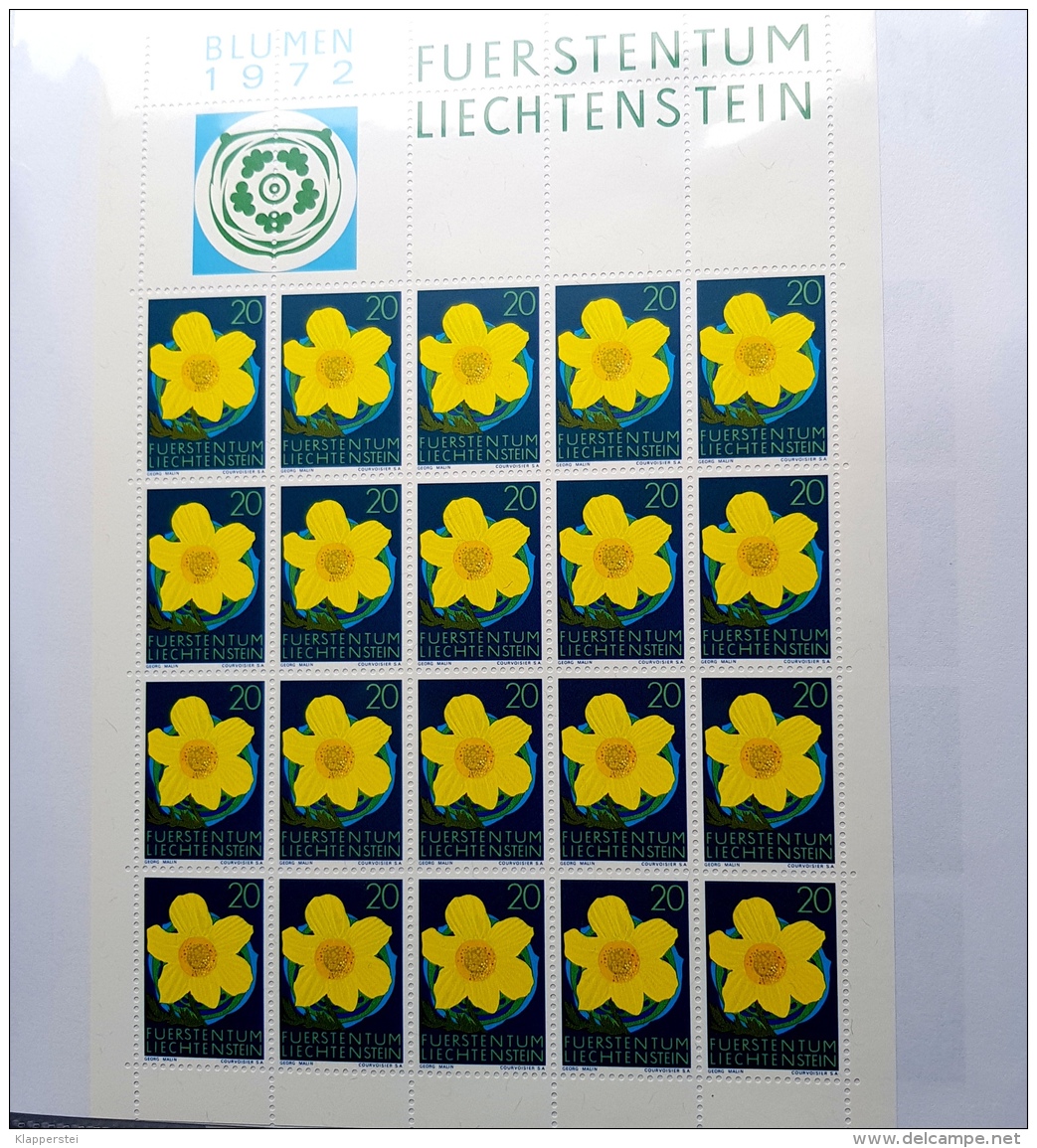 LIECHTENSTEIN LOT 11 KLEINBÖGEN Feuillet Bloc 1972 ** MNH SUPER ETAT - Bloques & Hojas