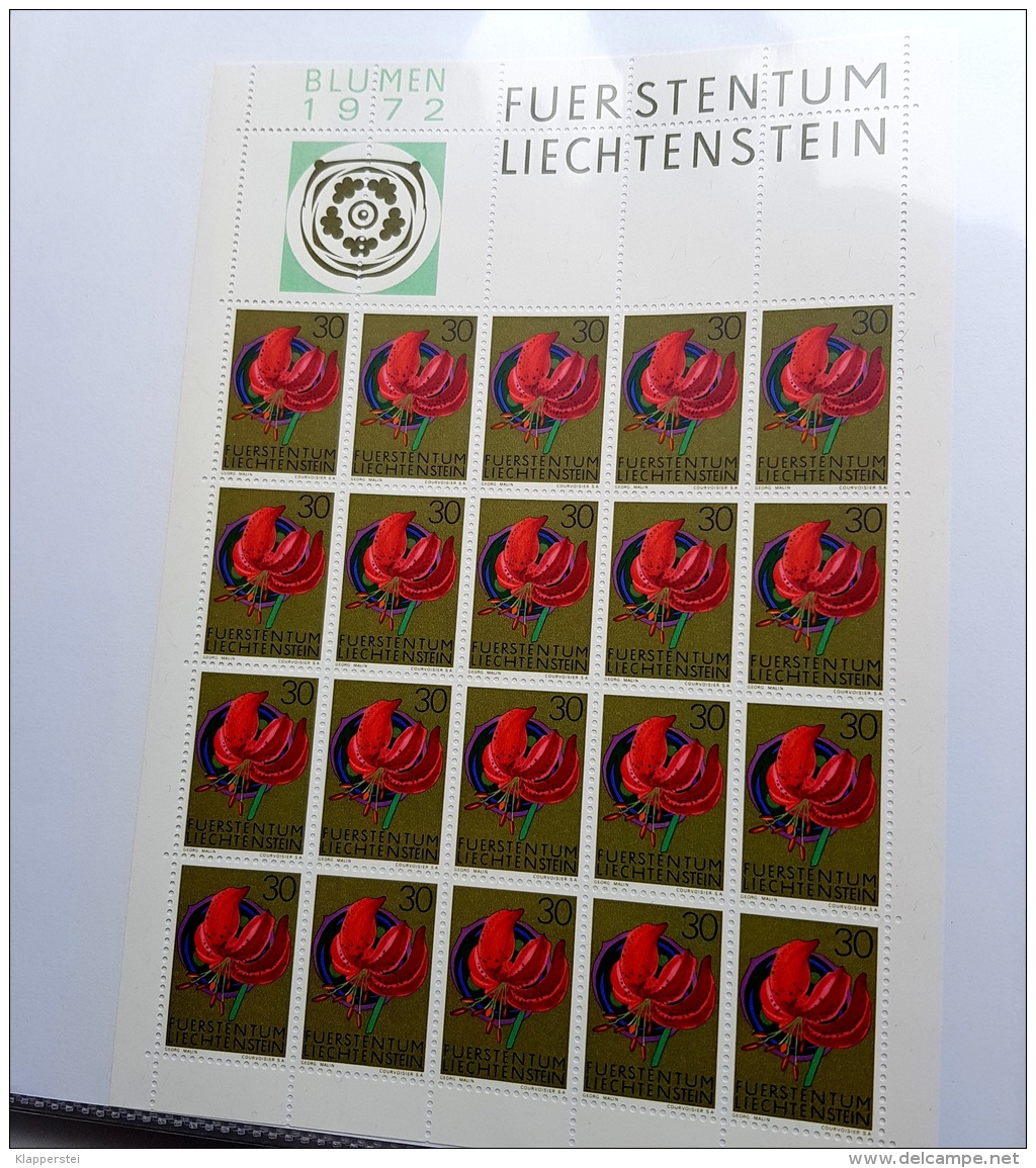 LIECHTENSTEIN LOT 11 KLEINBÖGEN Feuillet Bloc 1972 ** MNH SUPER ETAT - Bloques & Hojas