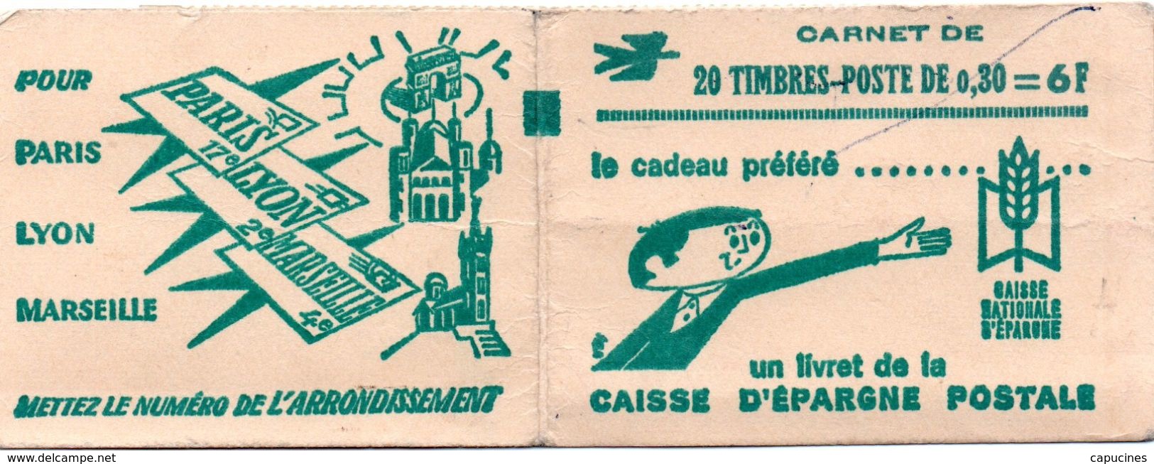 30c Coq De Decaris - Carnet De 20 Timbres (Caisee D'éparne Postale Sans N°) N° 1331A -C2** - Autres & Non Classés