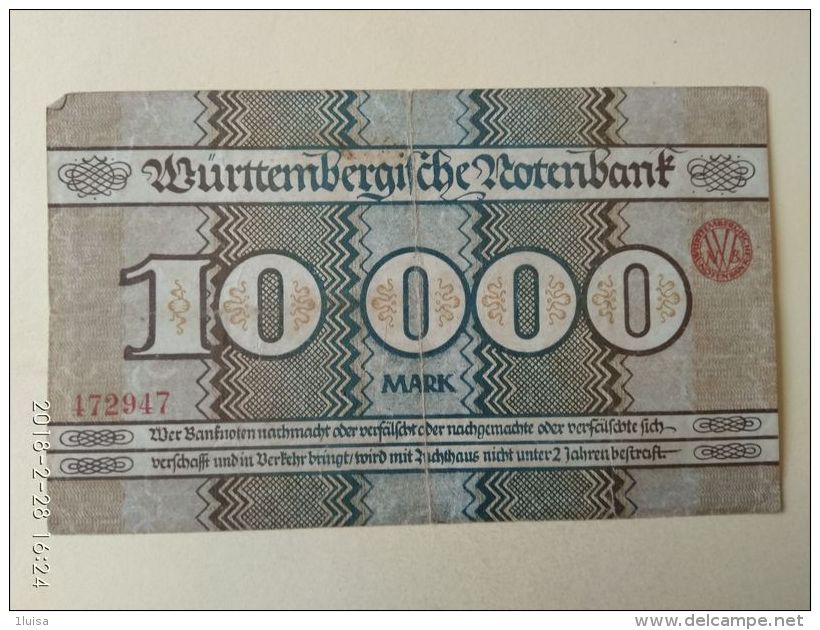 GERMANIA Stuttgart 10000 Mark 1923 - [11] Emissioni Locali