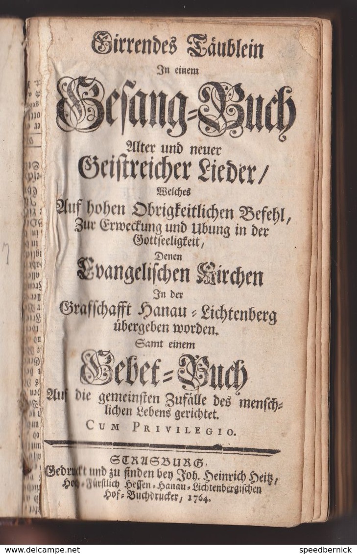 SCHWEDISCHE GEMEINDE ZU PARIS 1770  Geiftreicher Lieder 1764 Evangelischen Kirchen-France Paroisse Suedoise - Old Books