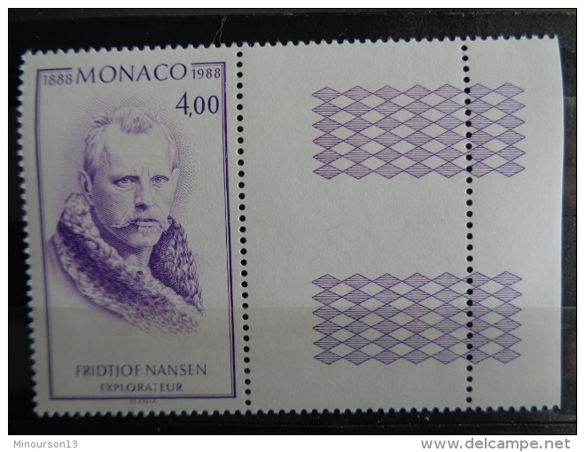 MONACO 1988 Y&amp;T N° 1640 ** - CENTENAIRE DE LA 1ere TRAVERSEE DU GROELAND PAR FRIDTJOF NANSEN - Unused Stamps