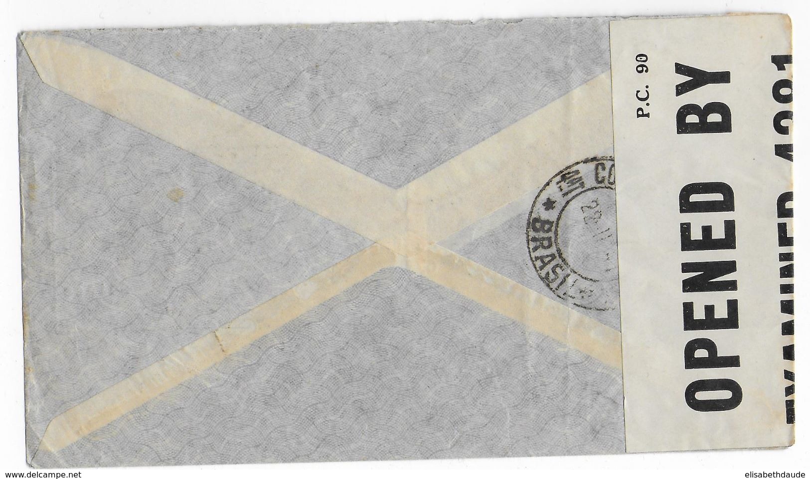 BRESIL - 1941 - ENVELOPPE COMMERCIALE DECOREE AIRMAIL Avec CENSURE US De RIO => LA CHAUX DE FONDS (SUISSE) - Briefe U. Dokumente