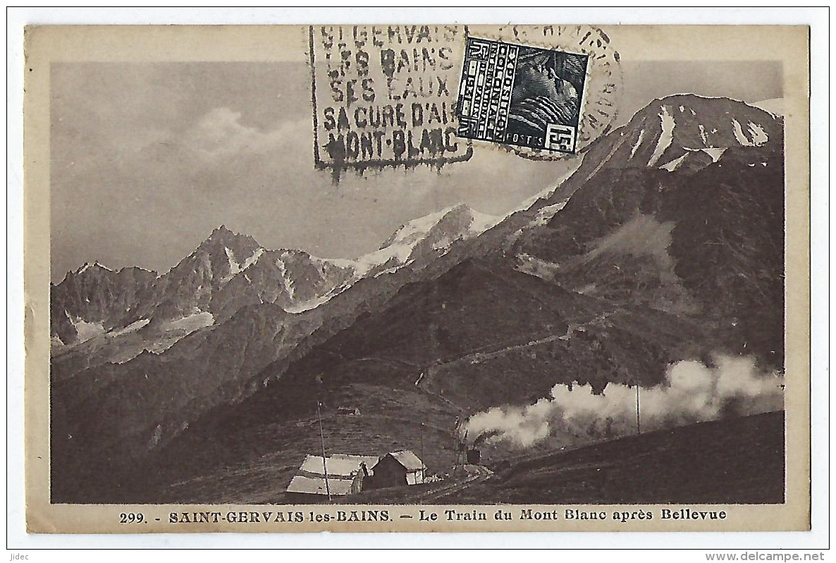 CPA 74 Haute Savoie Rare St Saint Gervais Les Bains Le Train Du Mont Blanc Après Bellevue Près De Chamonix Passy Megève - Saint-Gervais-les-Bains