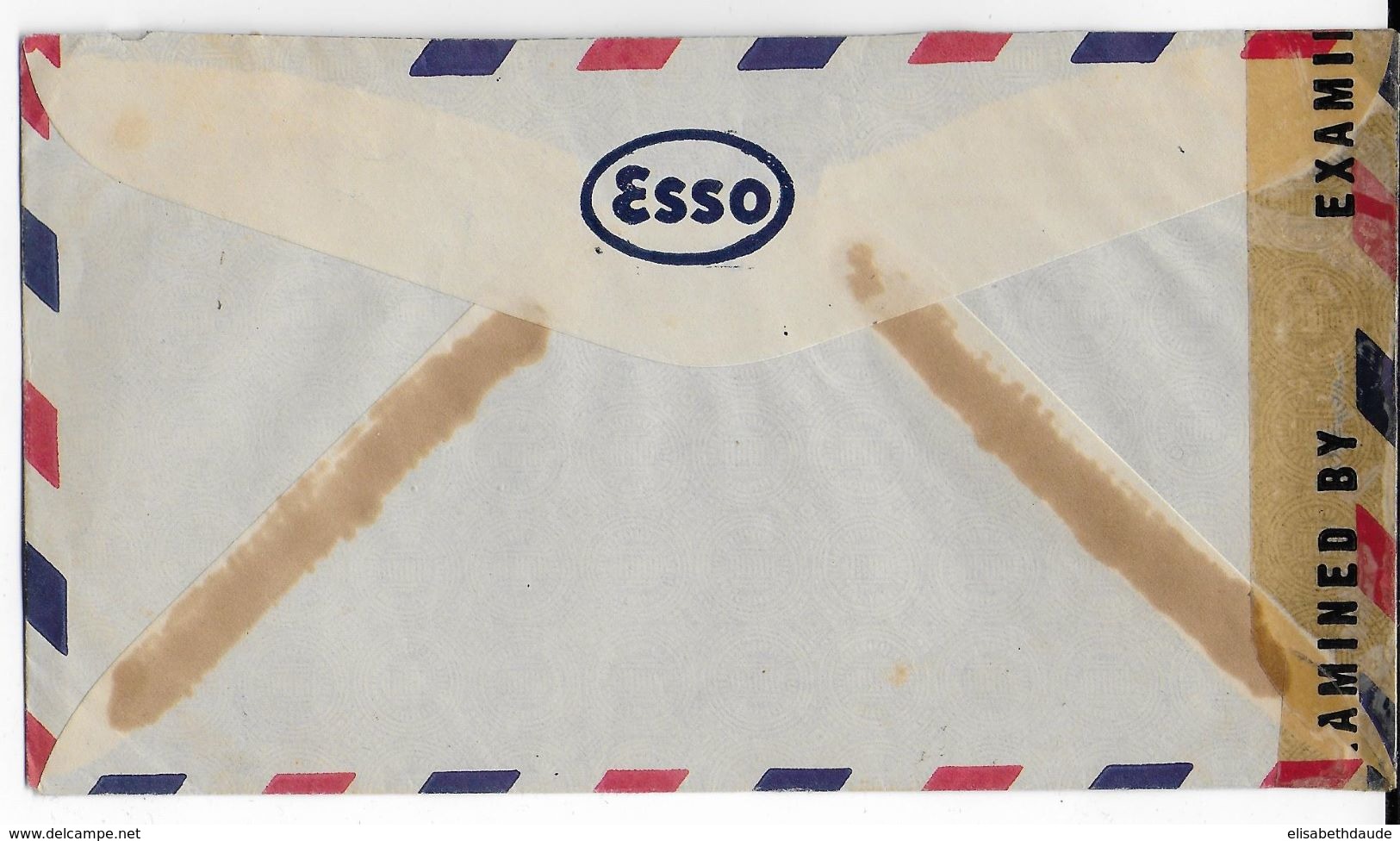 REPUBLICA DOMINICANA - 1944 - ENVELOPPE COMMERCIALE ESSO (PETROLE) Avec CENSURE US  => USA - Dominikanische Rep.