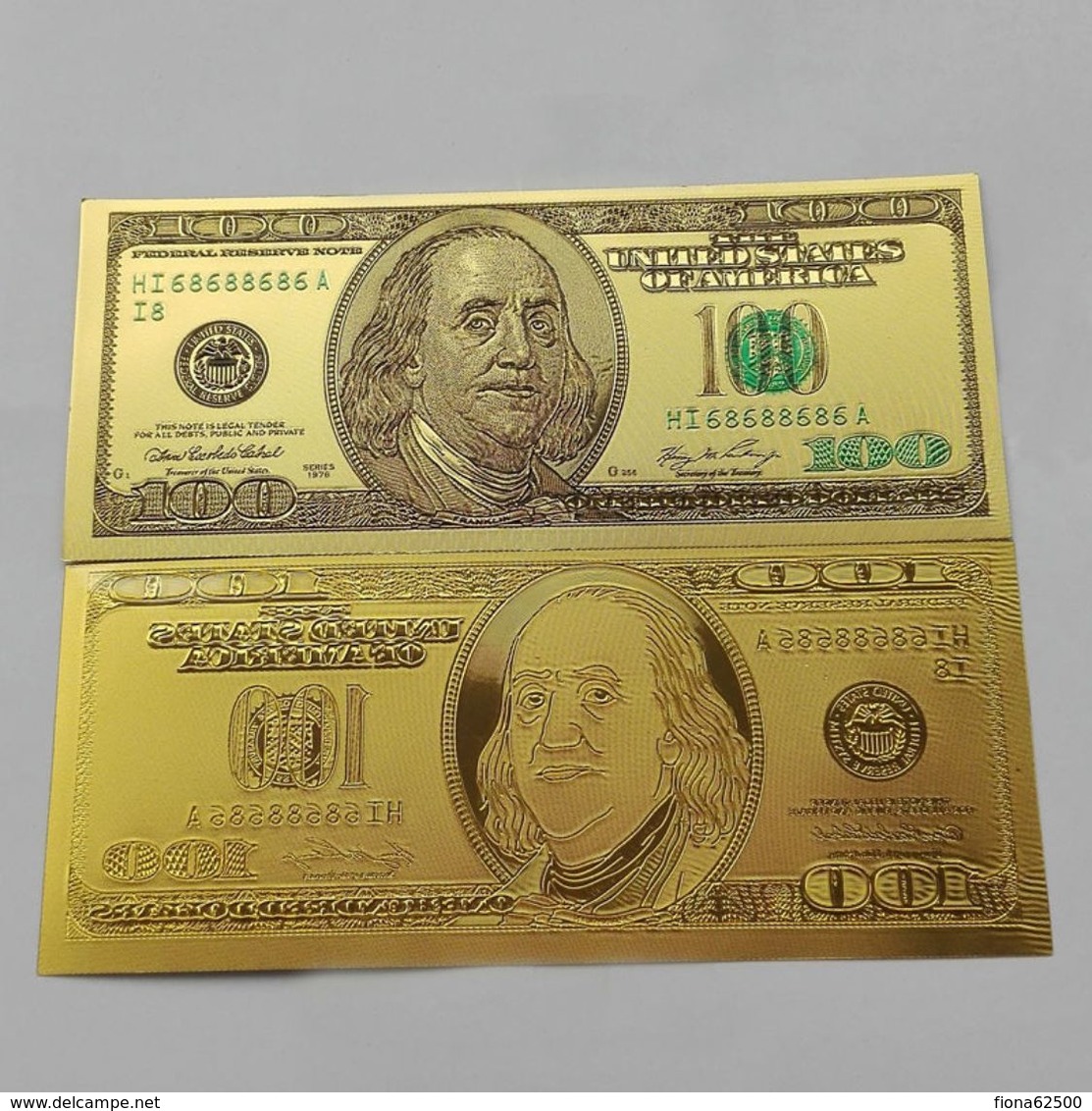 BILLET FACTICE DE 100 $ . PLAQUE COULEUR OR . - Other & Unclassified