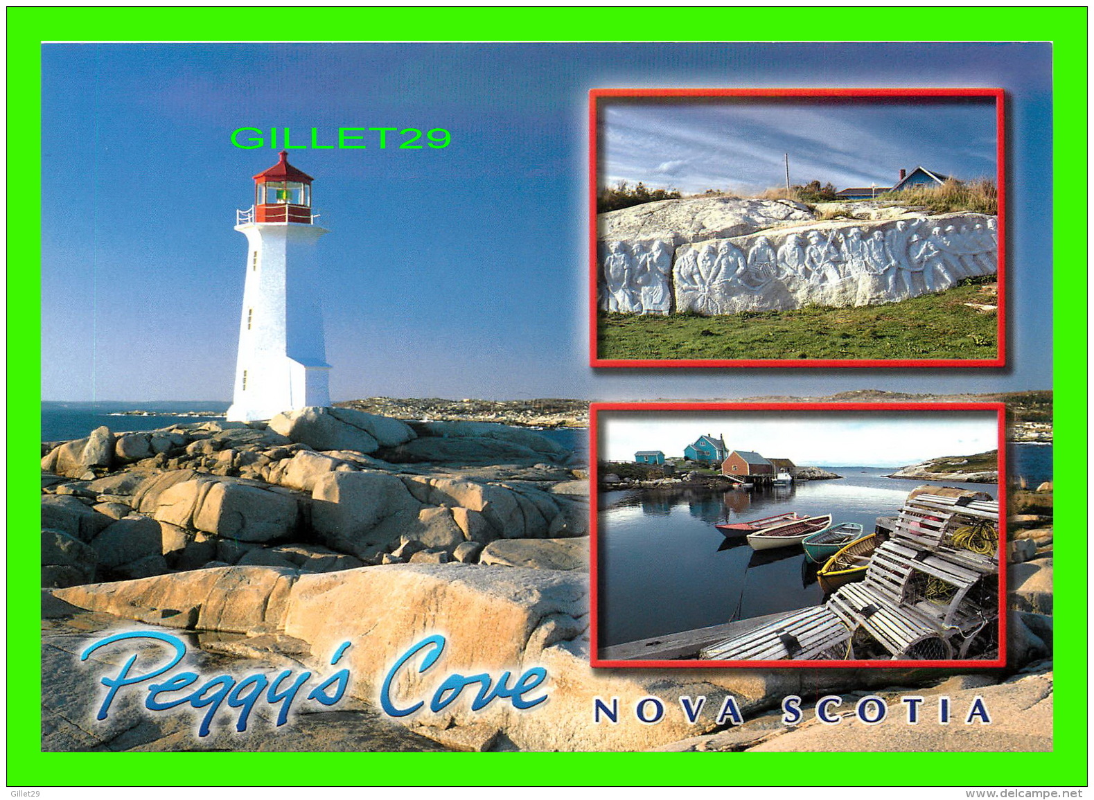 PHARES - LIGHTHOUSE - PEGGY'S COVE, NOVA SCOTIA,  3 MULTIVUES - DIMENSION  12 X 17cm - - Phares