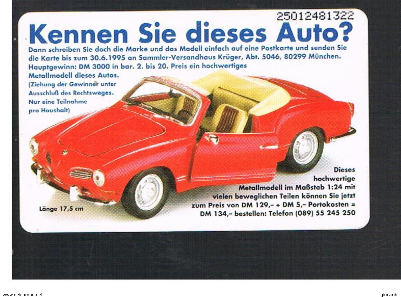 GERMANIA (GERMANY) -  1995 - KRUEGER: CAR, LION    - USED - RIF.   102 - Jeux