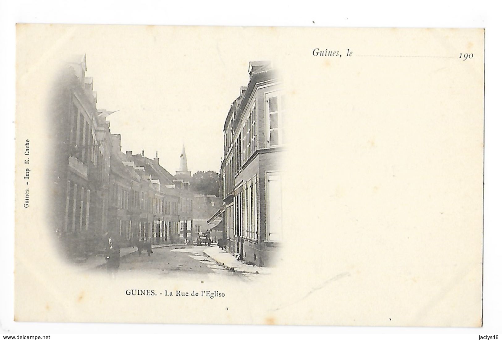 GUINES  (cpa 62)   La Rue De L'église   -  L 1 - Guines