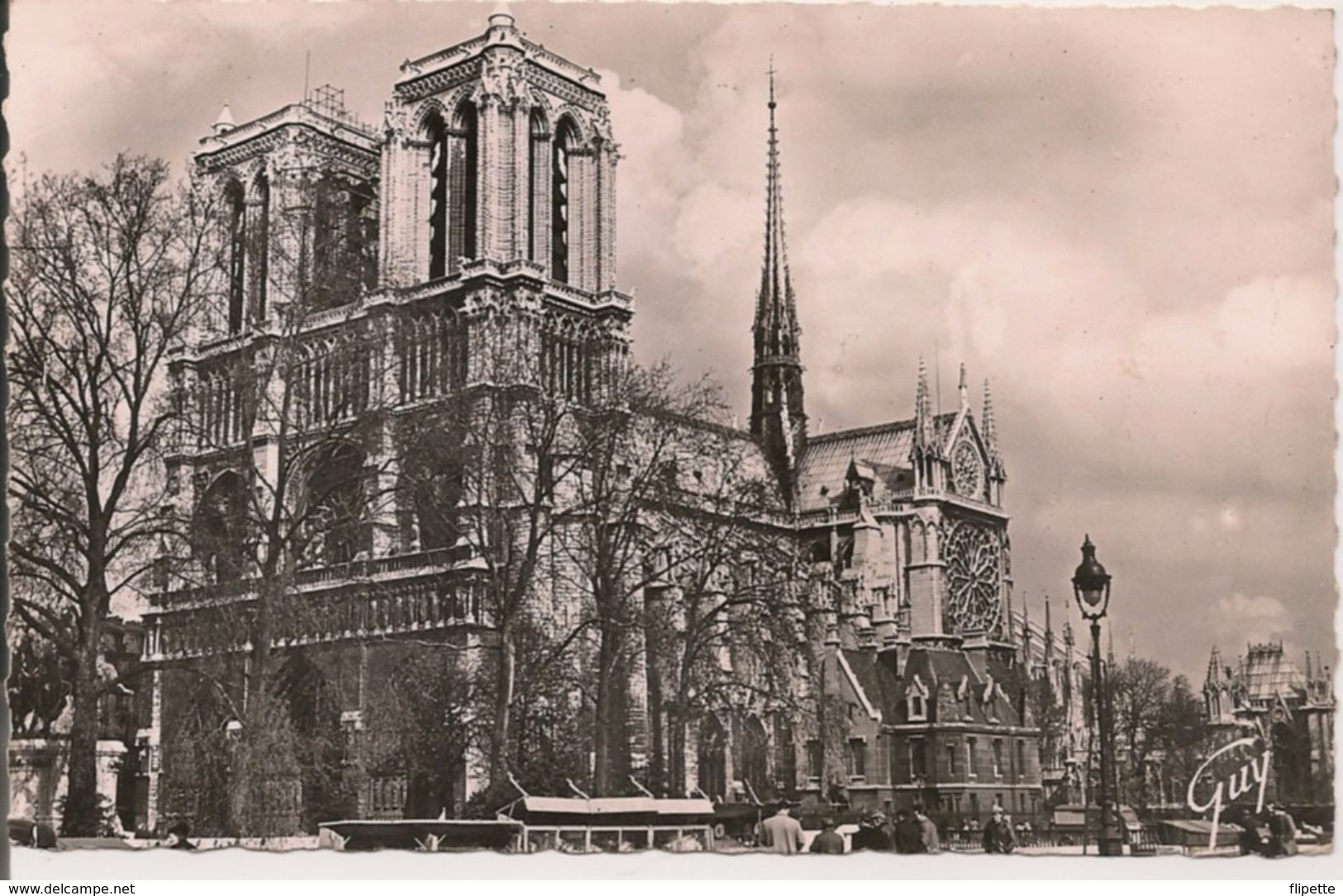 L10J098 - Cathédrale Notre Dame - Vue De La Rive Gauche - A.Leconte  N°3232 - Notre Dame De Paris