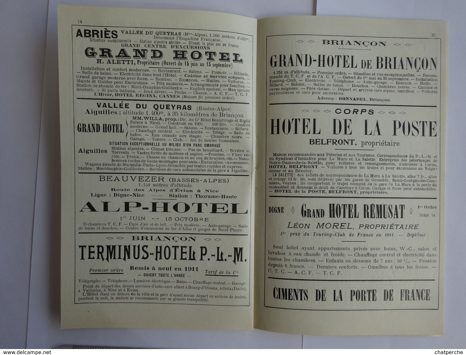 DEPLIANT HORAIRES EXCURSIONS EN DAUPHINE  ETE 1912  CHEMINS DE FER PLM SERVICES AUTOMOBILES