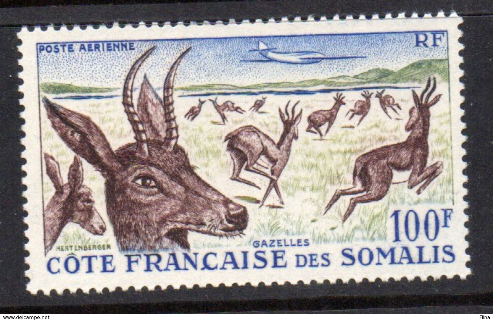 COSTA FRANCESE DEI SOMALI 1968 - TEMATICA ANIMALI -  POSTA AEREA  - * - Unused Stamps