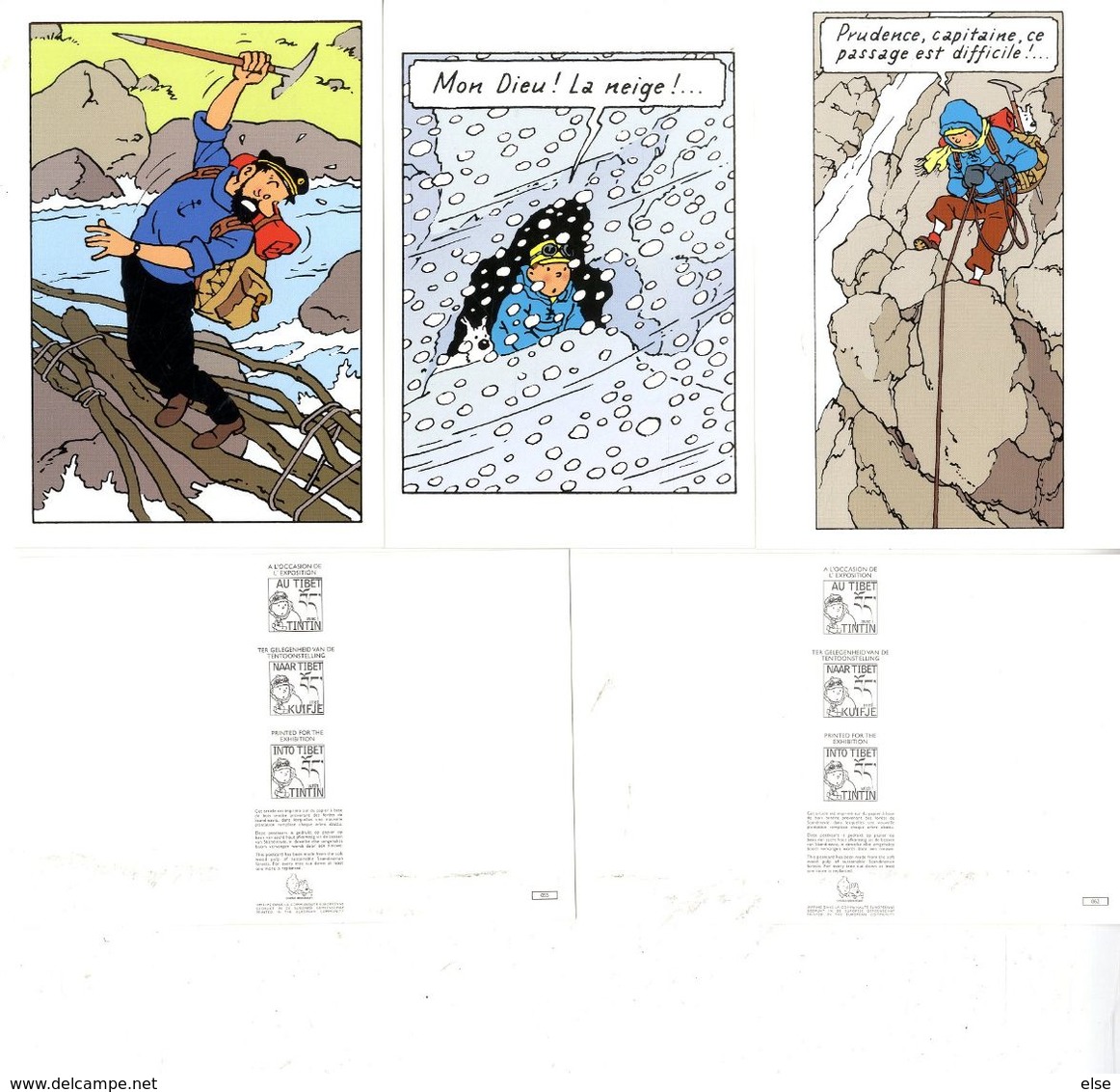 TINTIN  -     TINTIN AU TIBET     SERIE DE 18 CARTES   N° 52 A 69  EDITIONS HERGE  MOULINSART - Hergé