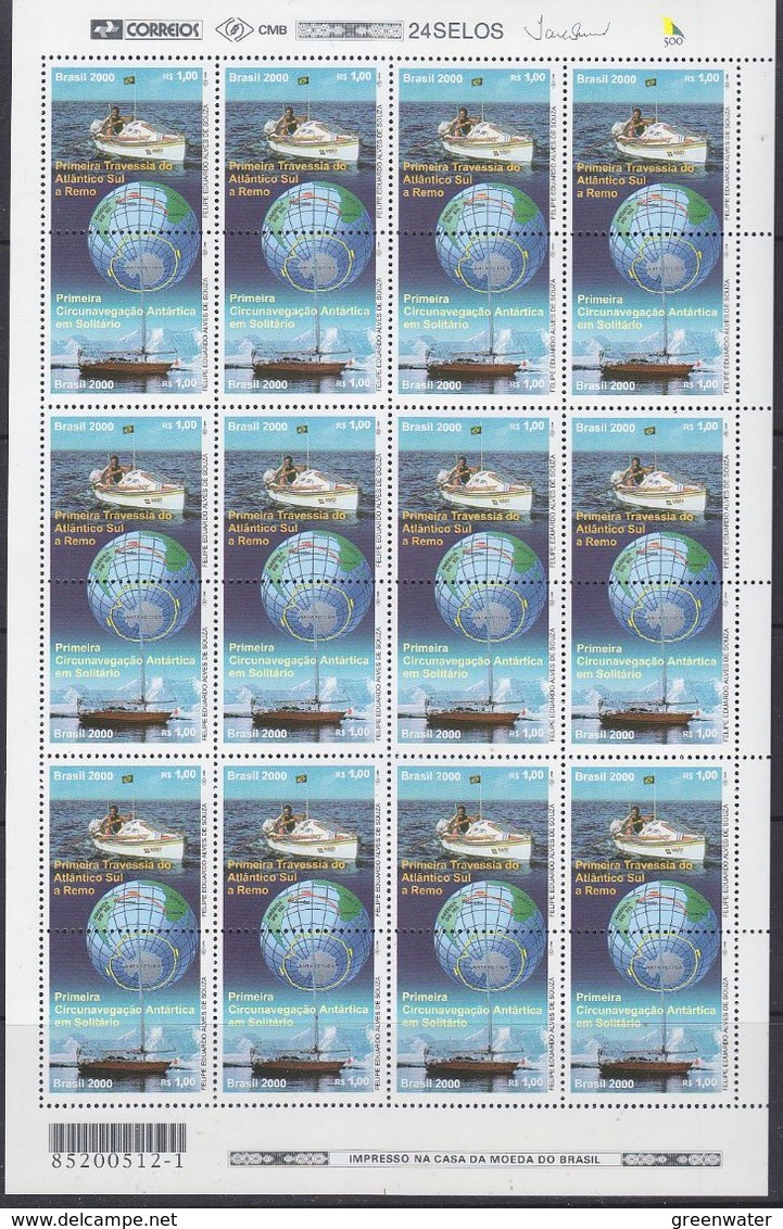 Brazil 2000 Antarctica 2v Se-tenant Sheetlet  (unfolded) ** Mnh (F6934) - Andere & Zonder Classificatie