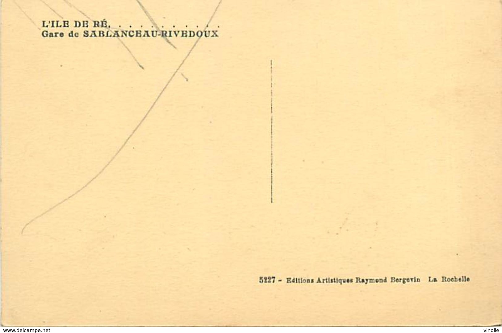 P-18. T Be : 435 : ILE DE RE. LA GARE DE CHEMIN DE FER DE SABLANCEAUX RIVEDOUX. AUTOCAR. AUTOBUS. BUS. - Ile De Ré