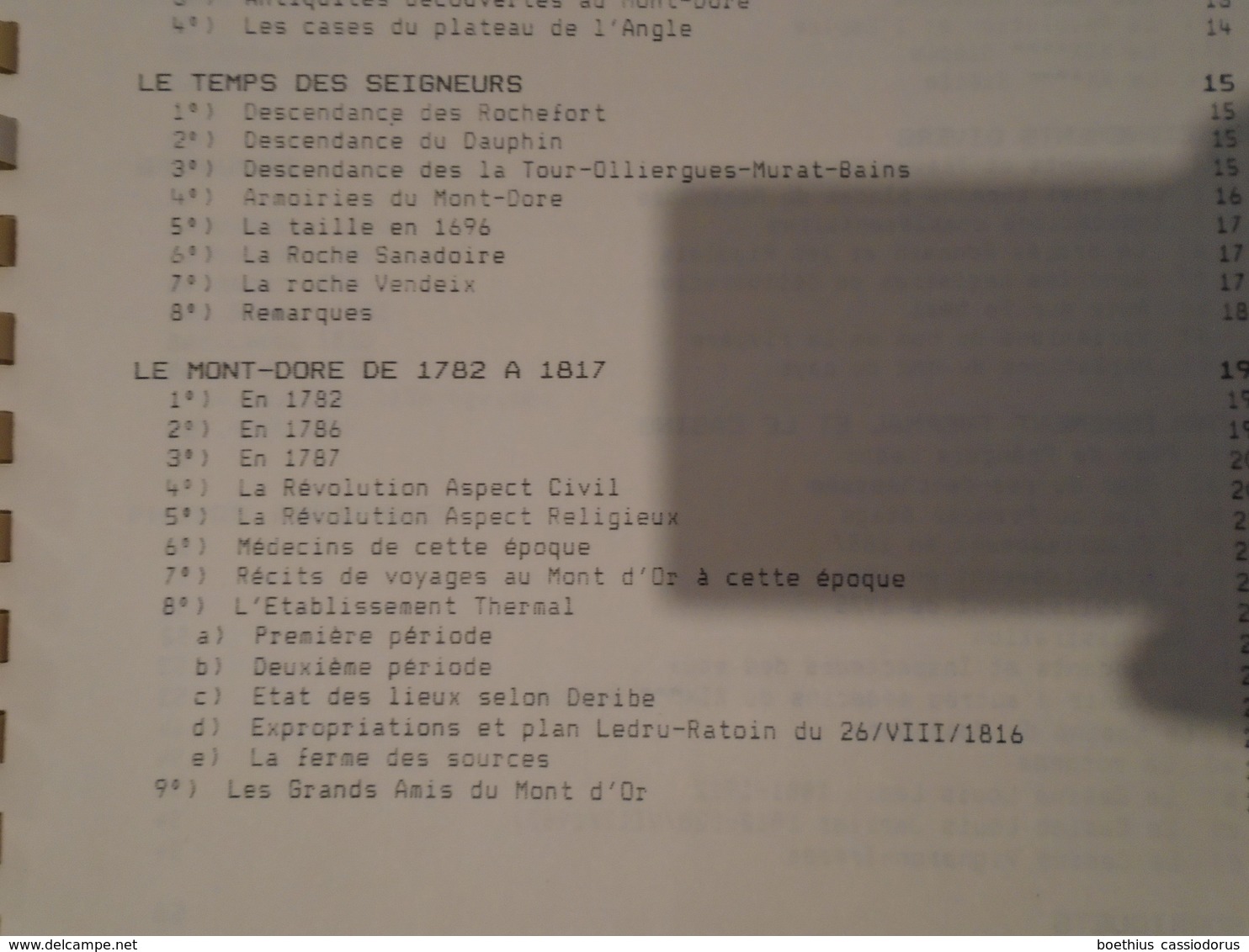 ANNALES DU MONT DORE Par MARCEL BOUTEILLER  (travail De Recherche Effectué Autour De 1988/1989) - Auvergne