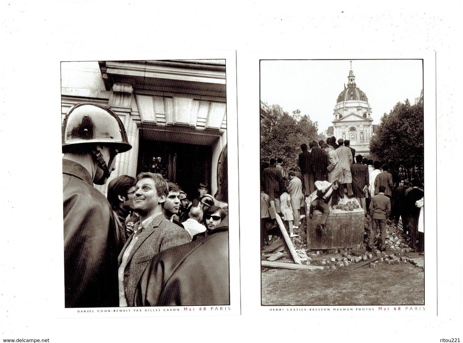 Grande Cpm Lot 4 - Daniel Cohn-Bendit - Henri Cartier Bresson Bruno Barbet Mai 1968 PARIS - Politique Affiches CAILLOU - Manifestazioni