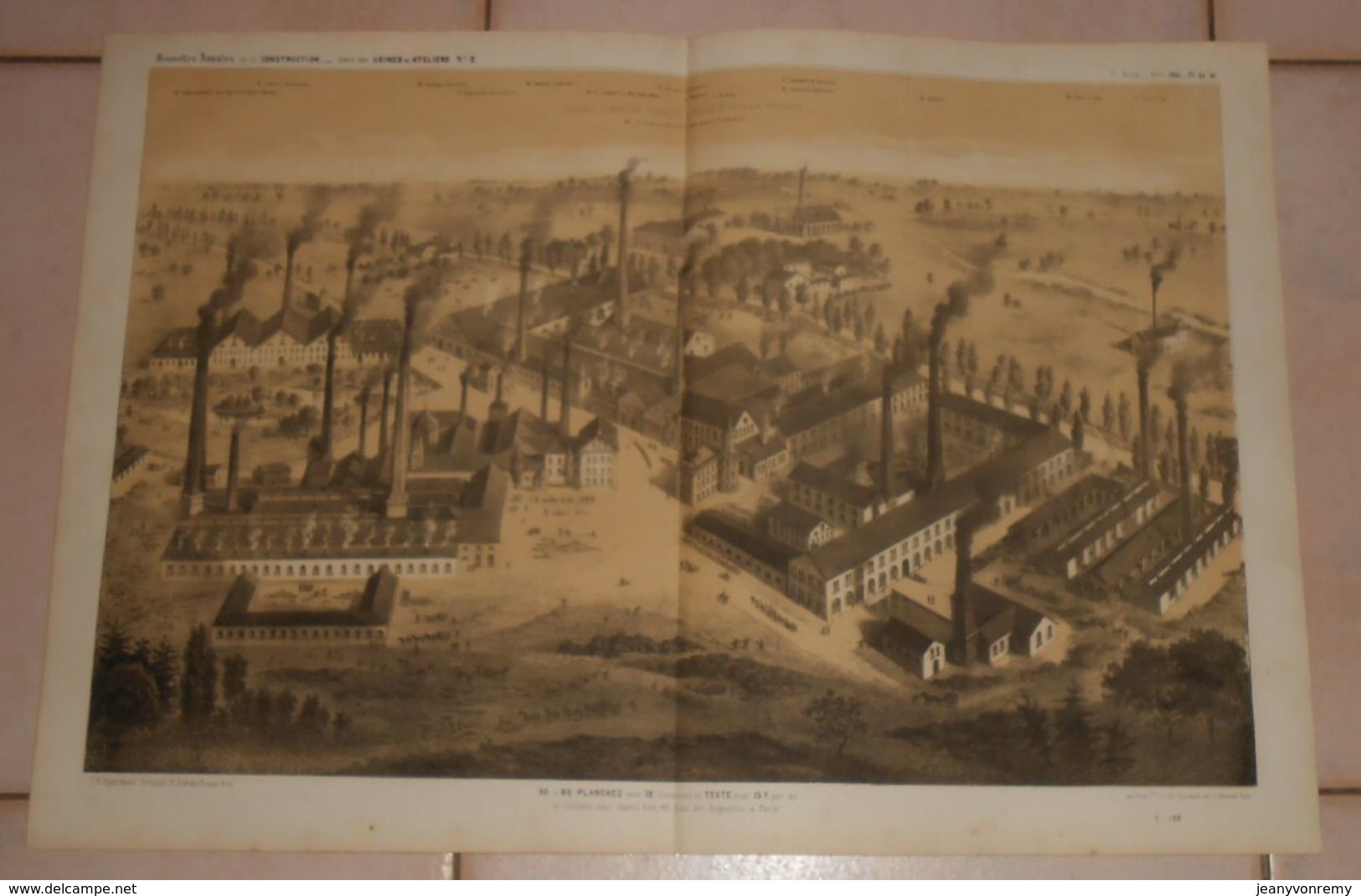 Plan De L'usine D'acier Fondu D'Essen En Prusse Rhénane. M. Frédéric Krupp, Propriétaire Fondateur. 1861 - Arbeitsbeschaffung