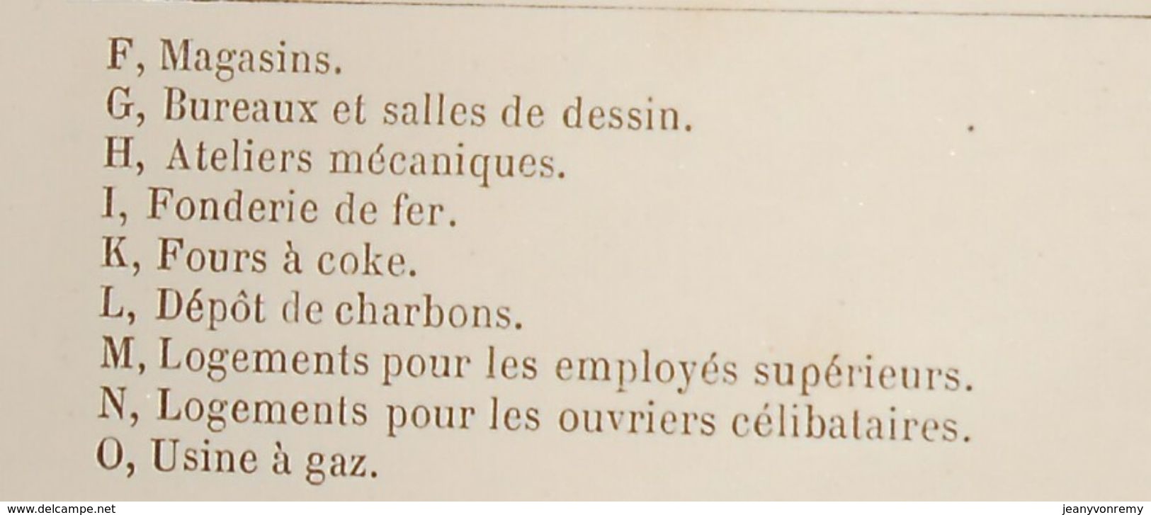 Plan De L'usine D'acier Fondu D'Essen En Prusse Rhénane. M. Frédéric Krupp, Propriétaire Fondateur. 1861 - Obras Públicas