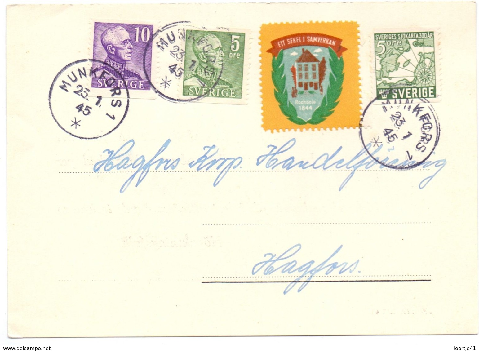 Brevkort - Briefkaart - Stempel Munkfors 1945 - Hagfors - Autres & Non Classés