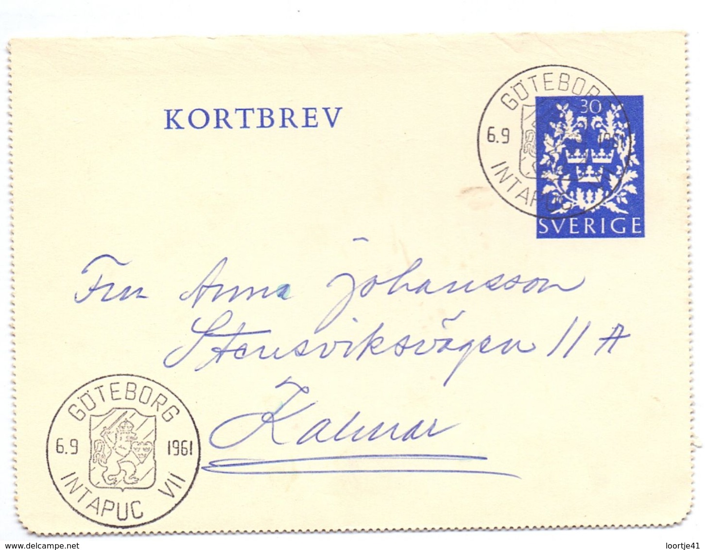 Kortbrev - Briefkaart - Stempel Cachet Göteborg 1961 - Autres & Non Classés