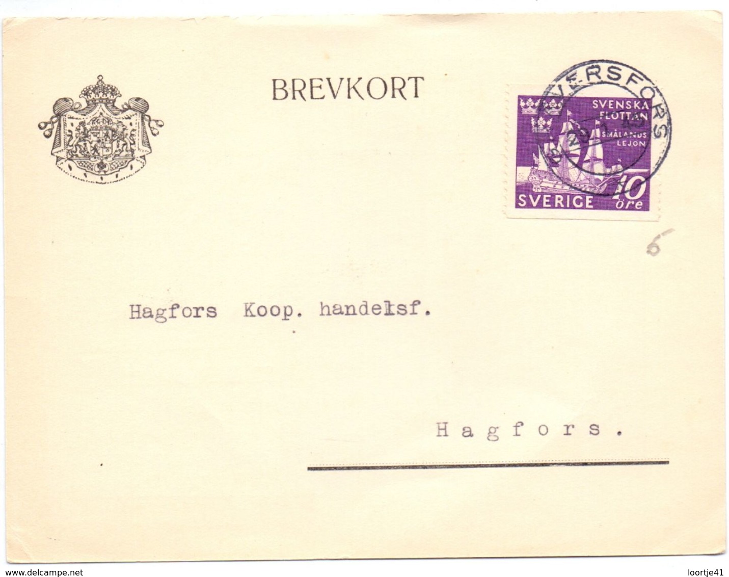 Brevkort - Briefkaart - Stempel Cachet Graversfors 1945 - Hagfors - Pub Reclame Stensliperi - Autres & Non Classés